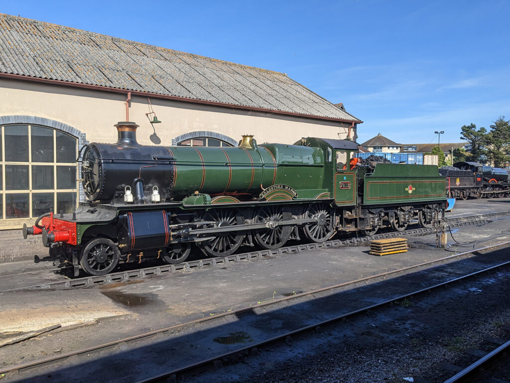 Later on Friday 28th April, 7812 is seen simmering on shed at Minehead, with sister locomotive 7822 Foxcote Manor seen in the background Photo: Adrian Hassell